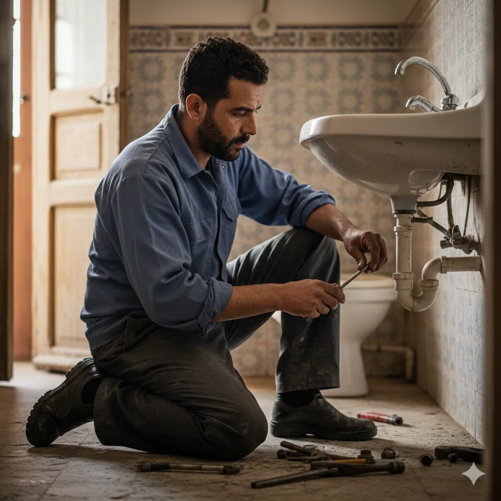 Skilled plumber offering professional plumbing services in Tunisia