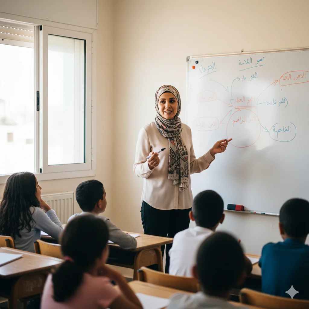 Tunisian teacher providing quality education services